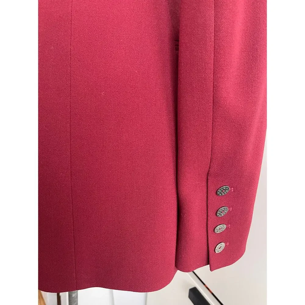 Lagerfeld Wmns Sz 38 Vintage 90s Maroon Fitted Blazer Retro Vintage Cool Work
